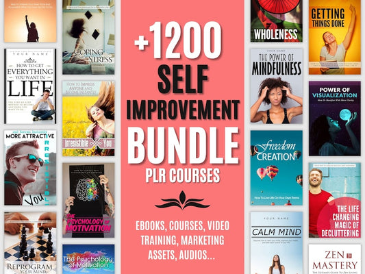 1200+ Self-Improvement PLR Courses: Mega Bundle (Ebooks, Video Training)