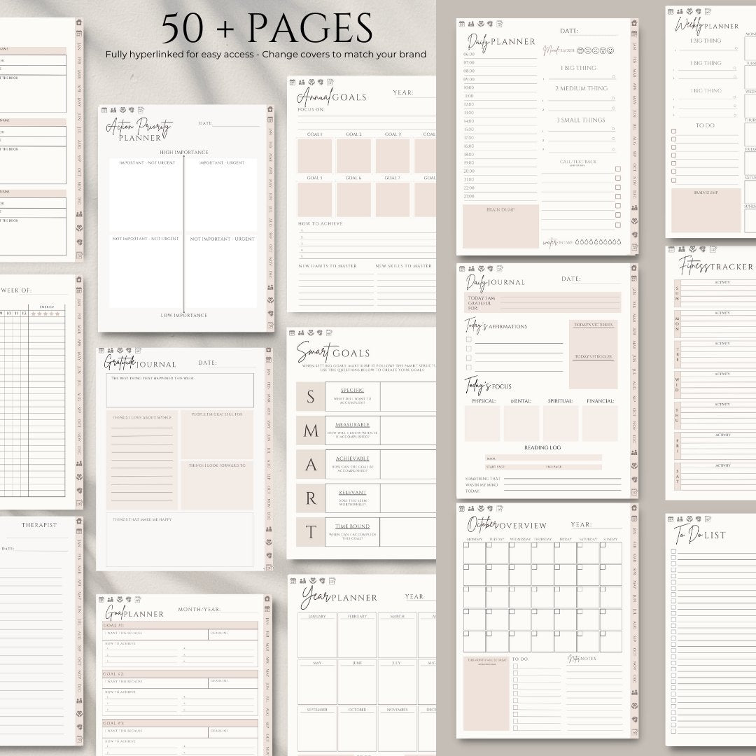 PLR ADHD Digital Planner | ADHD Planner Editable in Canva