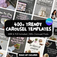 400+ Faceless Instagram Carousel Templates: MRR PLR Canva Social Media Kit, Social Media Manager, Digital Products, Personalize In Canva