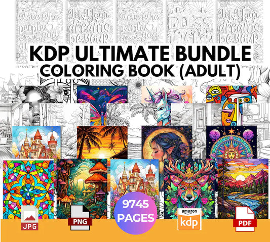 PLR 5000+ Coloring Book Adult, KDP Interior Bundle, pdf, png, Stress-Relief, Mandala, Pattern, Zentangle Colouring Pages, Resell Rights mrr